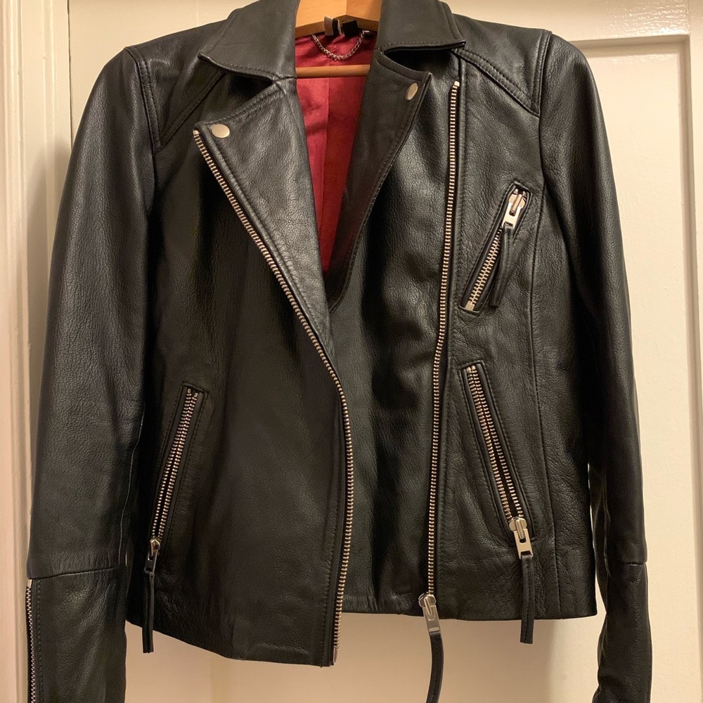 Black leather jacket